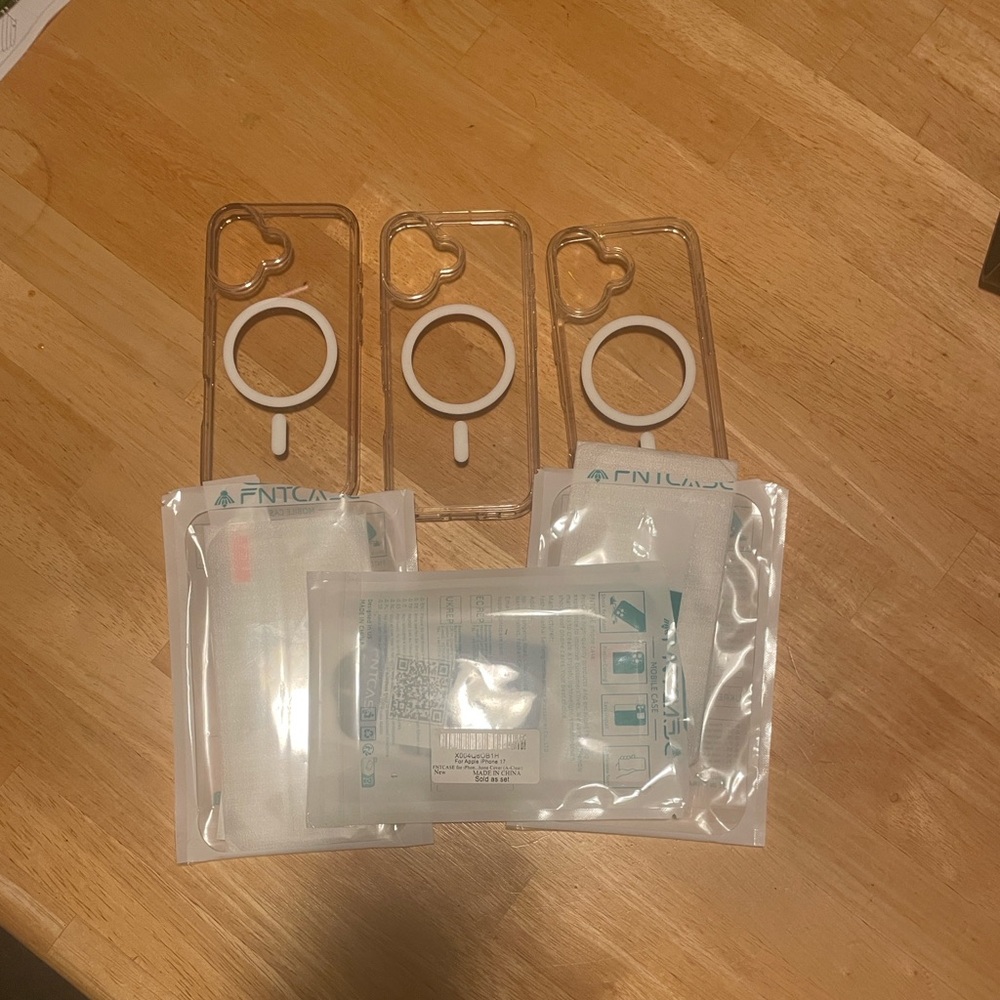 3 Clear Phone Case and 3 screen protectors (brand new)